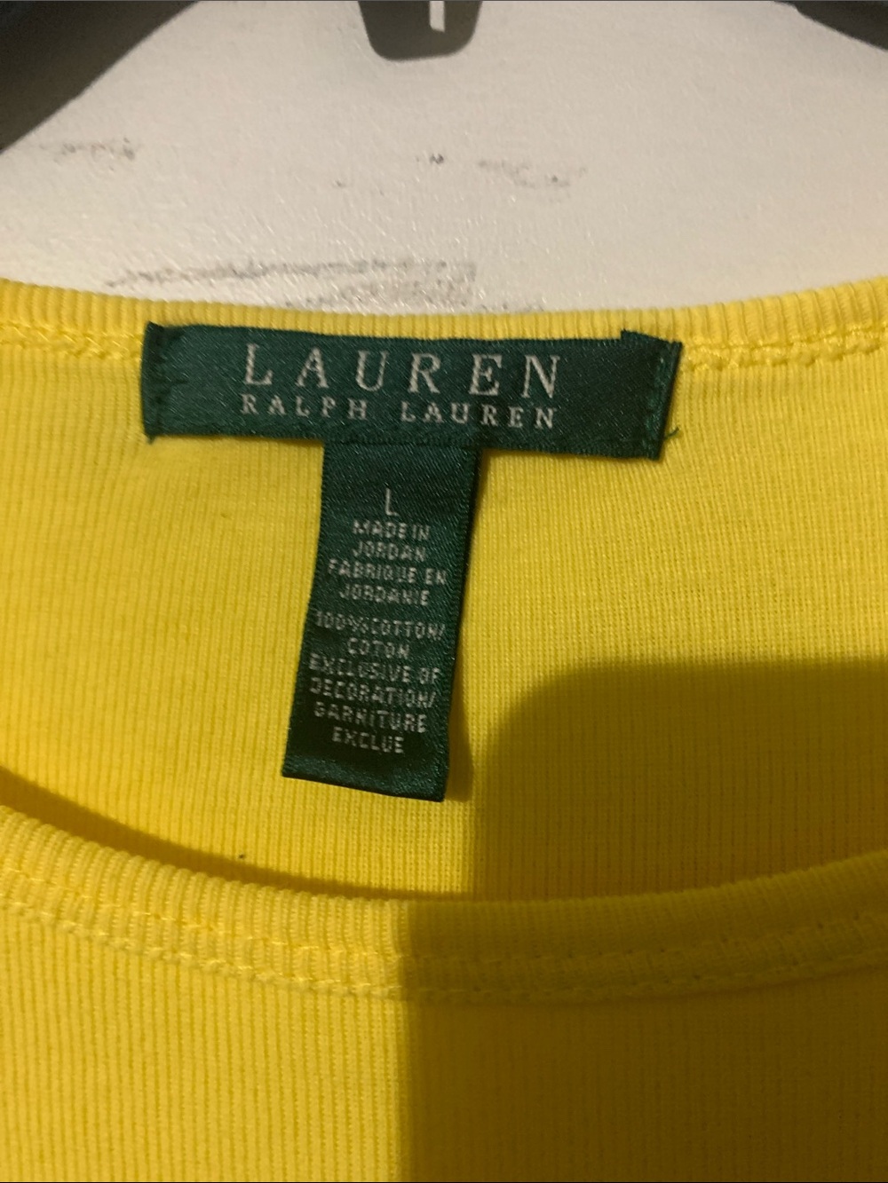 Lauren Ralph Lauren Yellow Long Sleeve Crewneck Tee - Picture 2 of 5